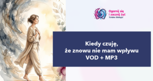 Obraz przedstawia kobietę w modlitewnej pozie, symbolizującą duchowe odrodzenie i poszukiwanie wewnętrznej harmonii, z delikatnym tłem natury i symbolami rozwoju duchowego.